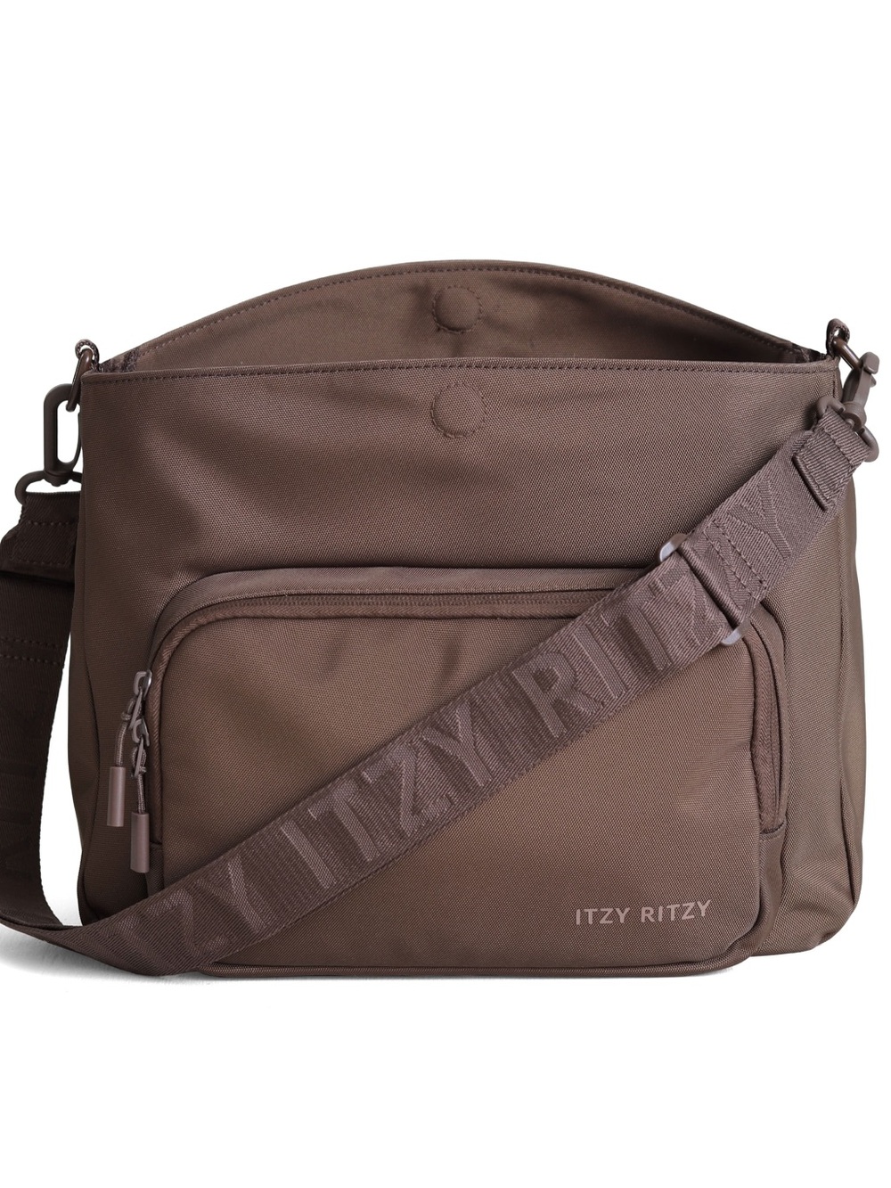 NWT! Itzy Ritzy Mocha Brown Belong Cargo Bag with Branded Strap